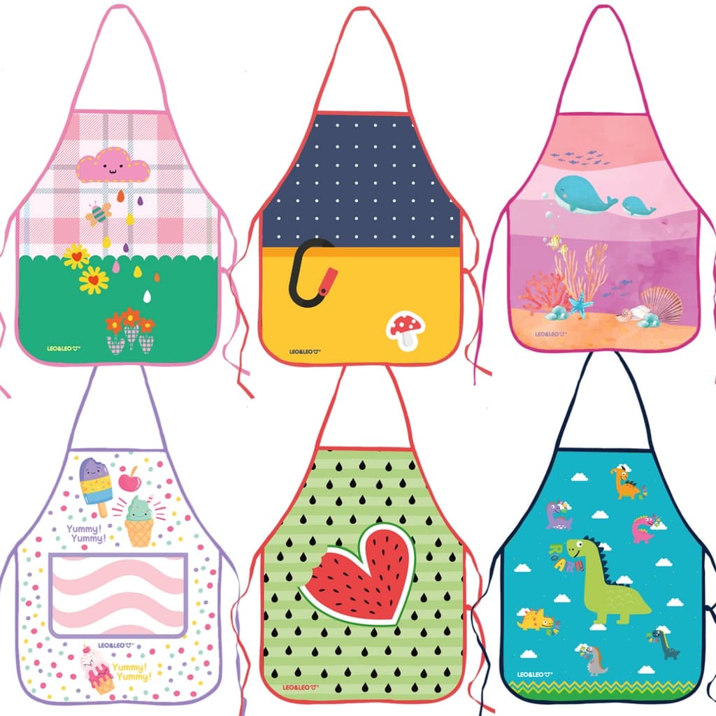 Avental infantil Várias estampas Leo e Leo un
