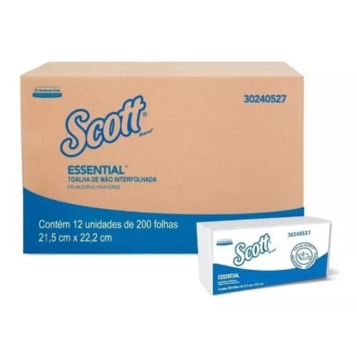 Papel Toalha Interfolha SCOTT ESSENTIAL c/ 2400 Folhas dupla