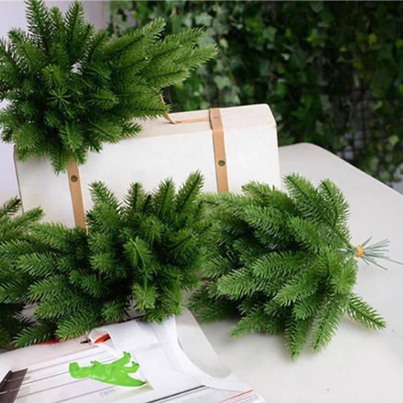 10 Pçs Ramos De Pinheiro Artificiais Plantas Falsas Árvore De Natal Artesanato Decorações Planta Falsa Adequada Para Mes