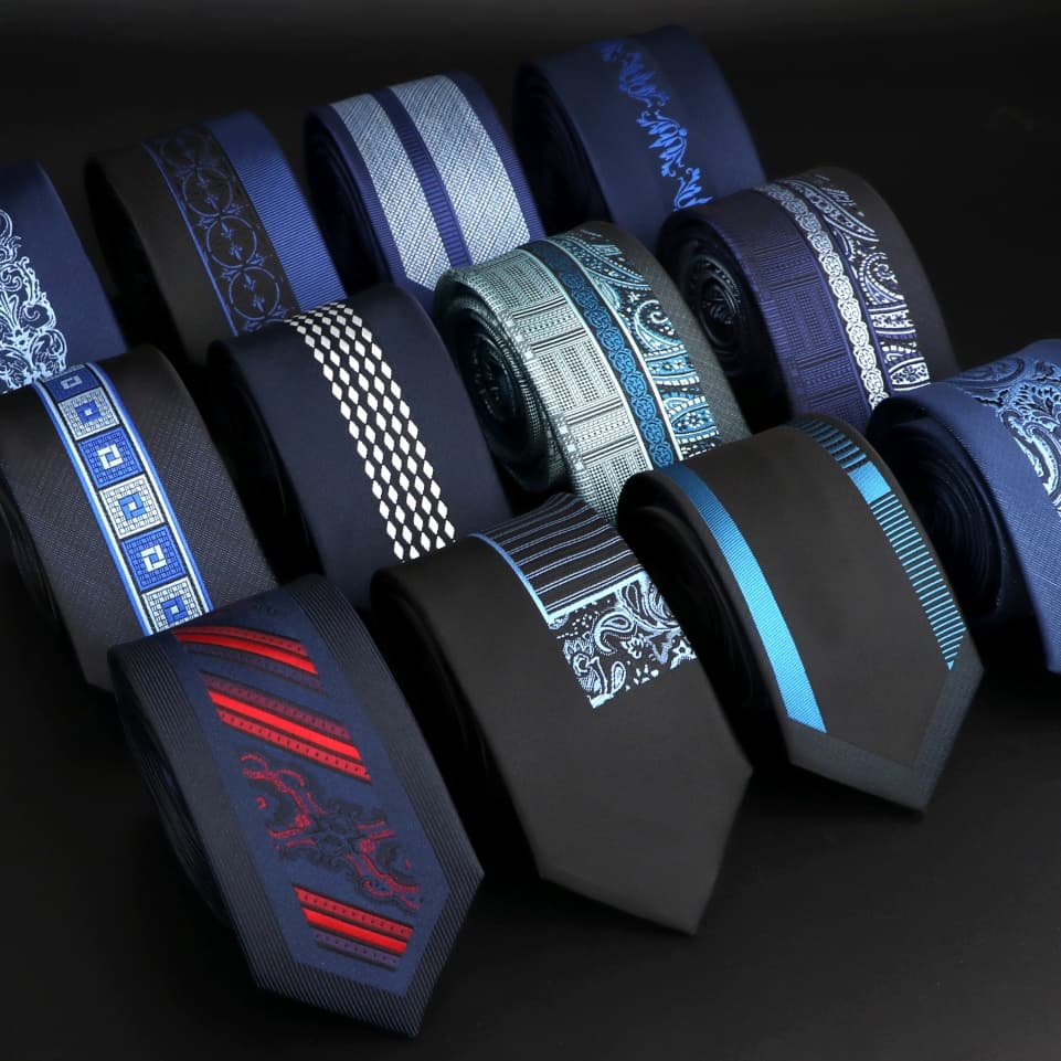 ZONFAZ Laços de Seda de Luxo para Homens, Patchwork Preto Jacquard, Cravats para Casamento, Festa e Uso Diário