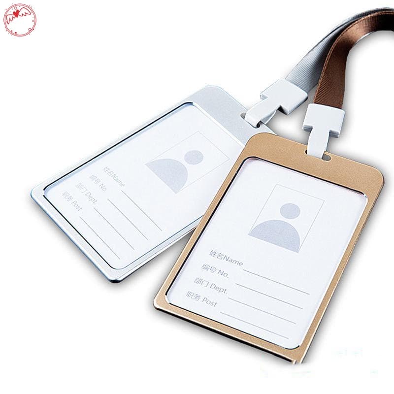 Porta-Crachá De Alumínio Ajustável Para Cartão De Trabalho / Identidade / Identidade DGE