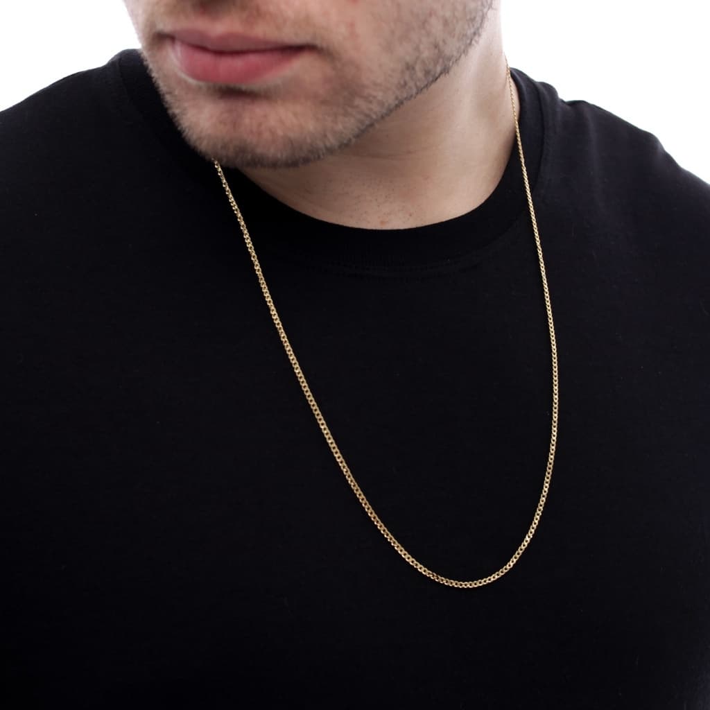 Corrente Masculina 70cm/2mm Grumet Banhado a Ouro 18k