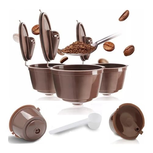 5 Cápsulas Reutilizável Dolce Gusto Recarregável Segunda Geração e com colher