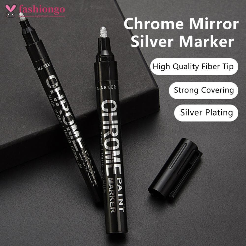 FASHIONGO 1Pc 0.7/1/3mm Electroplating Chrome Mirror Marker Silver Liquid Hand-repair-plated Metal Waterproof Pen
