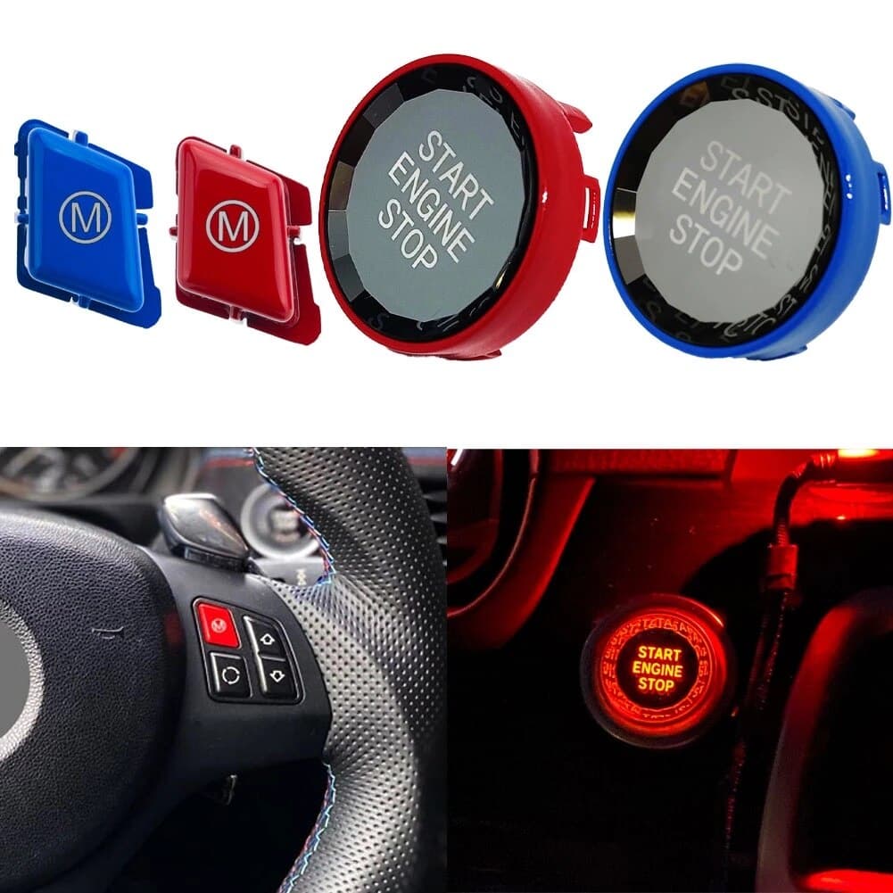 Volante Do Carro M Modo Start Stop Botão Motor Apto Para BMW Série 3 M3 E90 E92 E93 Acessórios Automóveis