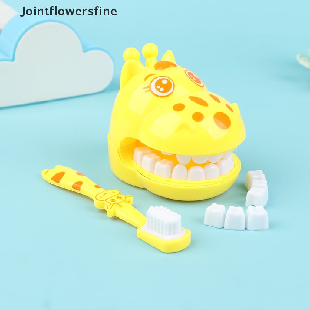 JTFF Giraffe Escova Girafa Dentes Demo Ensinando Modelo Kids Earlier Educação Escovando Brinquedos FI