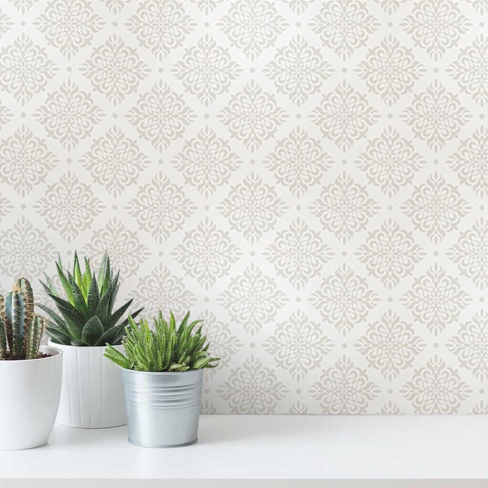 Painel de Parede Para Quarto Adesivo Arabesco Rolo 10m
