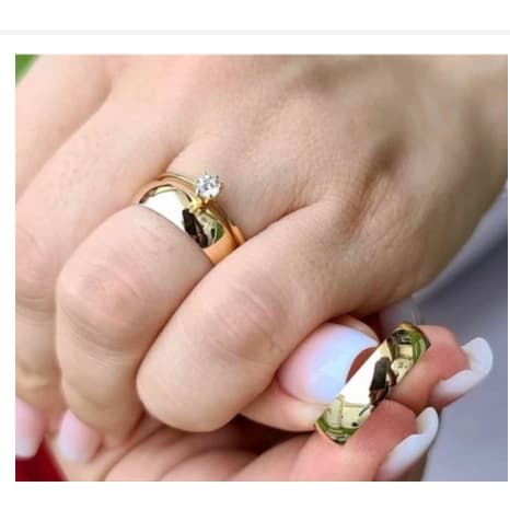 Aliança Casamento OURO 18K Banho 6mm Anatômicas Antialergica