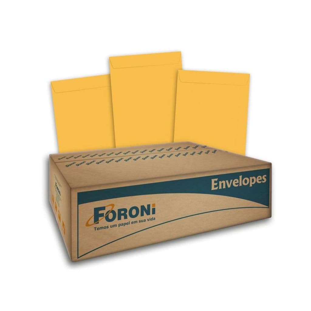 Envelope Meio Oficio Cor Ouro 100un 80g 185x248 Foroni