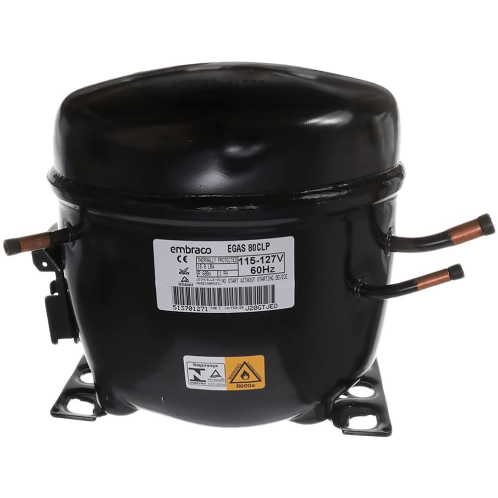 Compressor 1/4 Embraco 110V R600 S/RESF EGAS80CLP 830 BTUs/H - W10388219