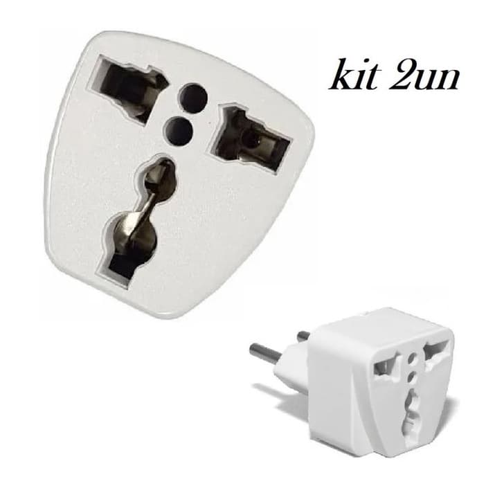 2 Adaptador Tomada Universal Padrão Europeu Uk Para Brasil