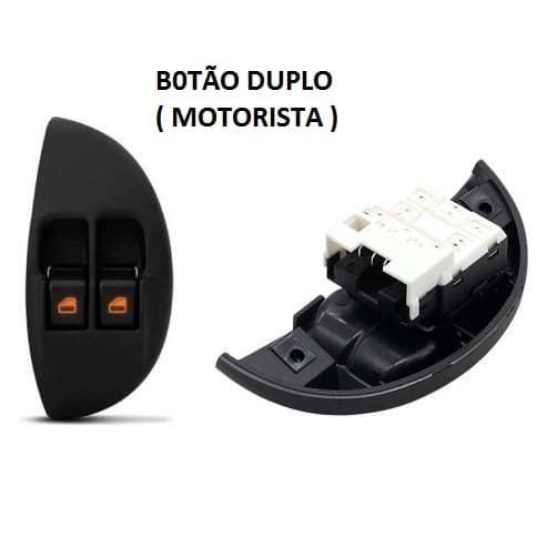 Botão Interruptor Vidro Elétrico Palio Siena Strada Duplo Motorista Led Ambar