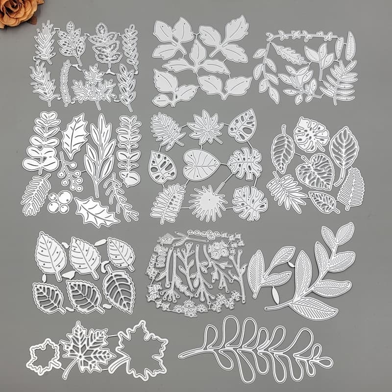 Várias Folhas De Corte De Metal Matrizes De Papel Em Relevo Stencil Scrapbooking Cartão De Boas Festas DIY Cortes Artesanais