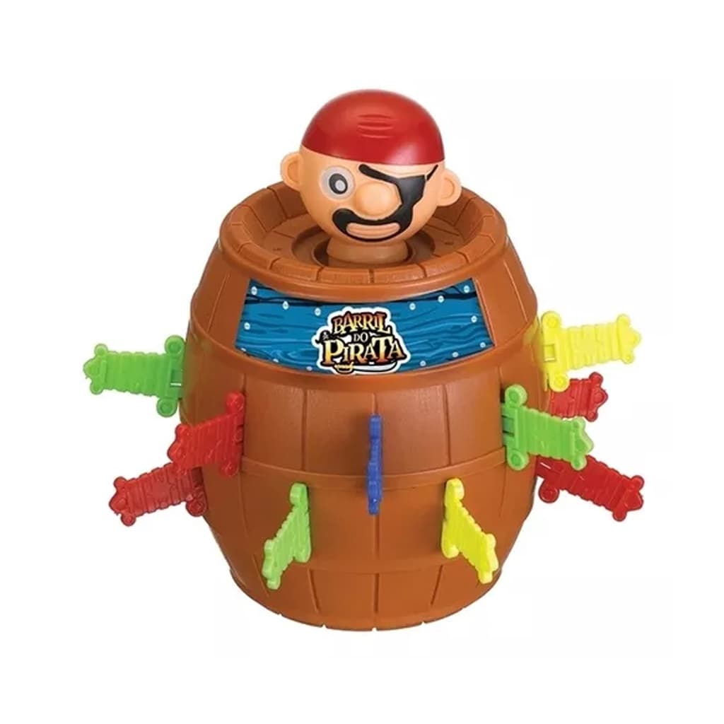 Brinquedo Jogo Barril do Pirata Infantil 15Cm Pula Pirata - Médio