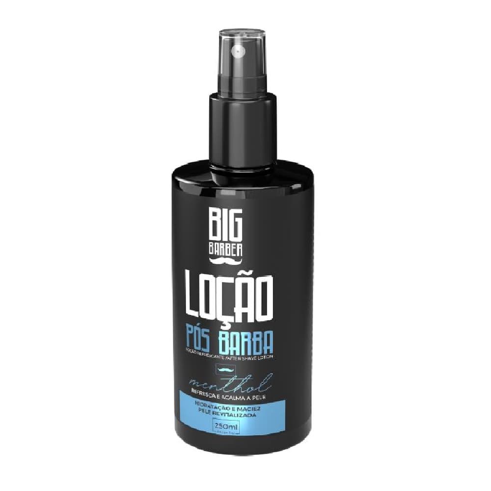Loção Pós Barba Menthol 250ml Big Barber Profissional Refrescante Perfumado Hidrata Pele