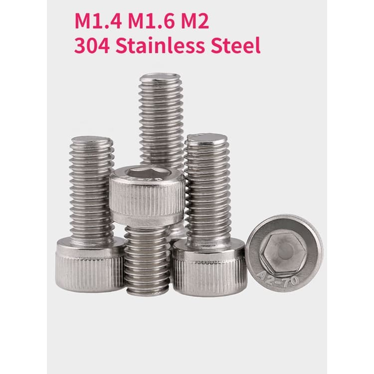 M1.4 M1.6 M2 304 Parafuso Sextavado De Aço Inoxidável Cabeça Do Copo Allen