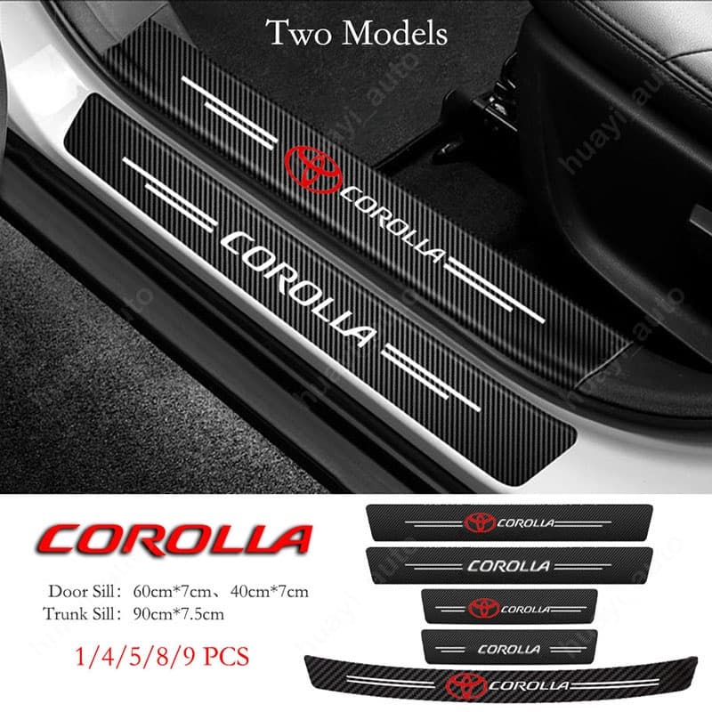 Toyota Corolla Autocolante De Soleira De Carro Anti-Riscos Protetor De Porta-Malas À Prova D'água