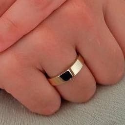 Aliança Casamento Reta 4mm Aço Inoxidável Dourado Unidade