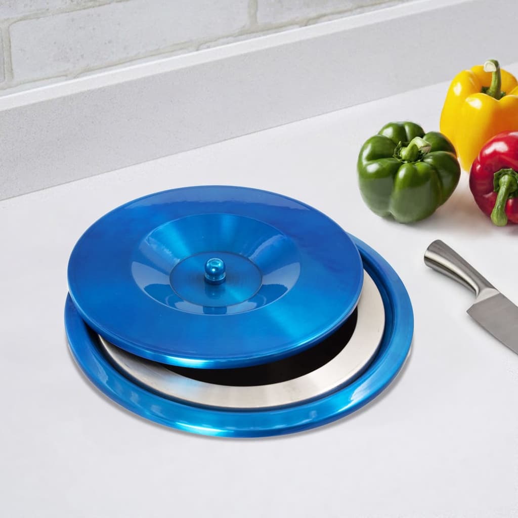 Lixeira Embutir Pia Cozinha Granito 5L Aluminio Azul