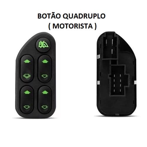 Botão Interruptor Vidro Elétrico Fiesta Ecosport Ranger Quadruplo