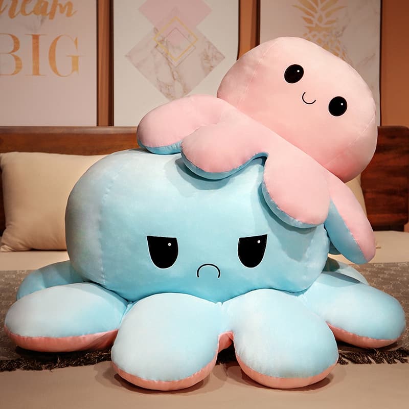 Xj9v Sofá Boneca Sofá Boneca Polvo Flip Gigante Face-Changing Octopus Almofada Polvo Pelúcia Brinquedo Atividade de brinquedo Boneca Almofada Menina Menina Presente de Aniversário Crianças Labrador Boneca de Pelúcia Boneca de Pelúcia Brinquedo Urso de Pel
