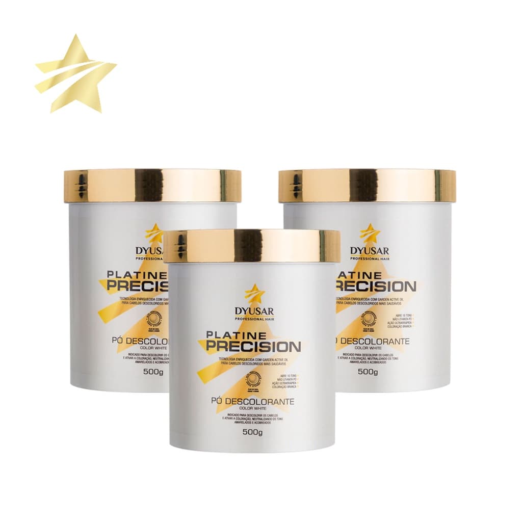 Kit Descoloração Profissional Pó Descolorante Platine White 3 Unidades