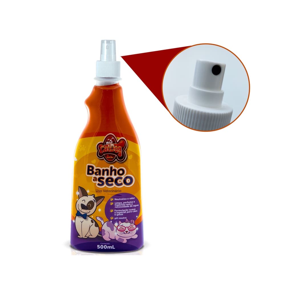 Banho A Seco Cães Gatos Cachorro Cat Dog Banho Tosa Spay 500ml