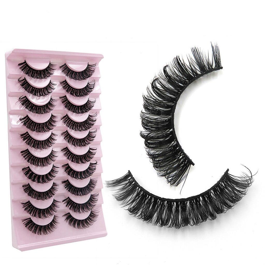 Conjunto De 10 Pares De Cílios Postiços , Kit Encaracolados Com Sensação De Ar Natural