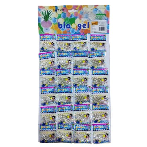 Bolinha Bio Gel Cresce Na Água Cartela 24 Pacote Transparente Fluorescente Colorida