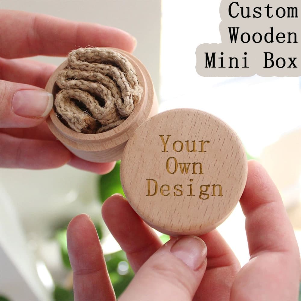 Personalize Seu Design Mini Caixa De Madeira Anéis Personalizada Criativa Presente