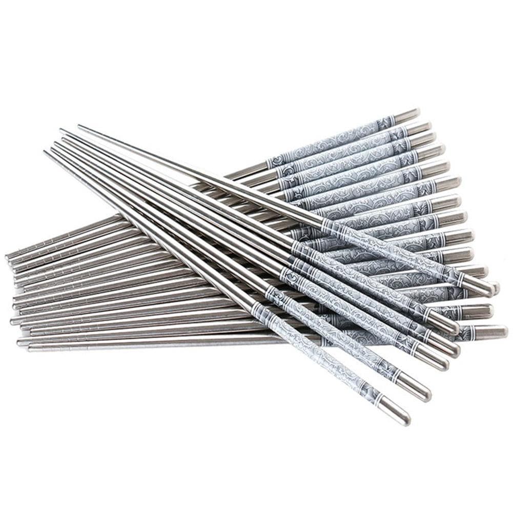 Hashi Inox Coreano Japonês Sushi Estampado Reutilizável Metal Higiênico Oriental Talher Chinês