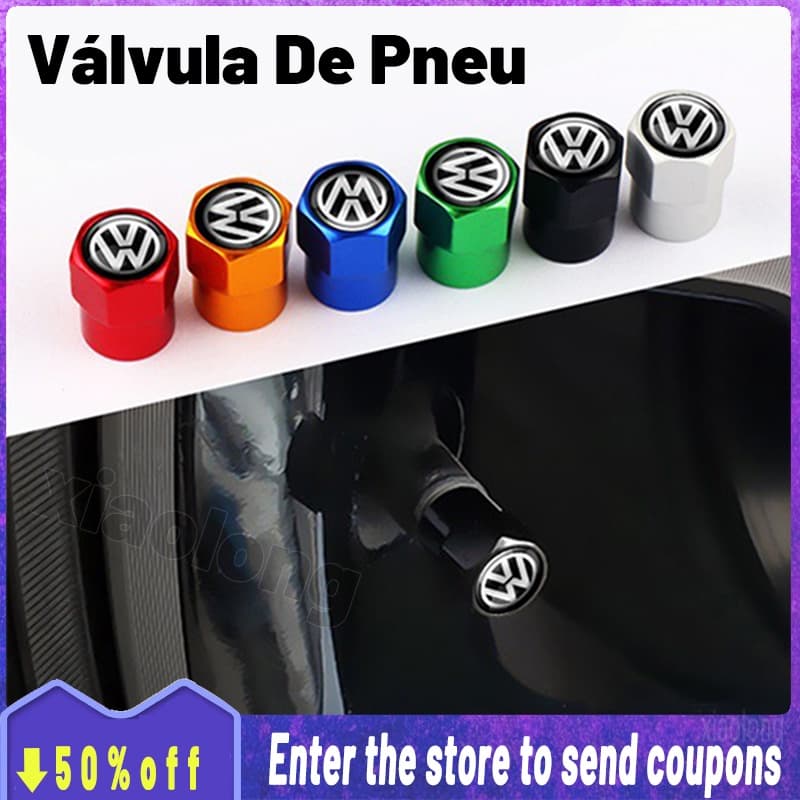 [Promo] 4 Pçs/Set Com O Logotipo Do Carro Válvula De Pneu De / Válvula Do Pneu Do Roda / válvula de Para Volkswagen