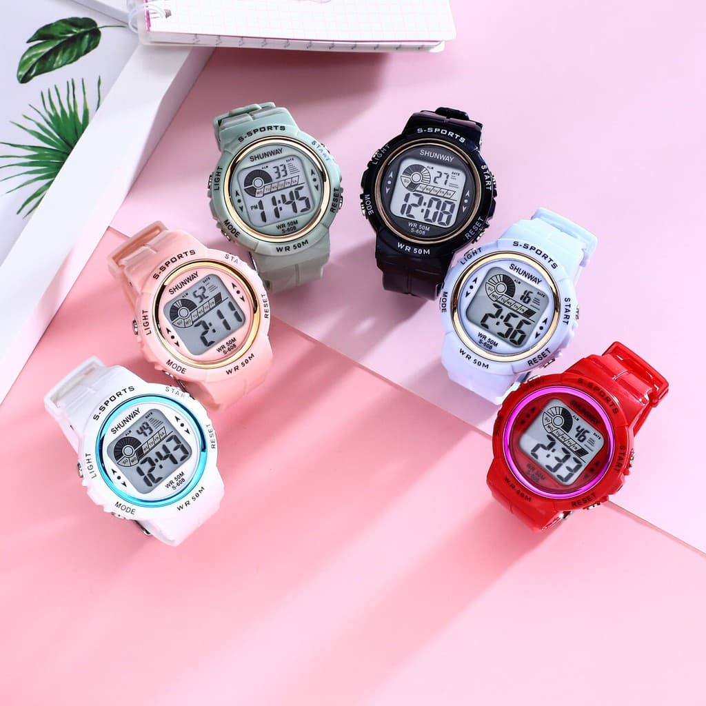 Relogio De Pulso Feminino Luxo A Prova Da Agua Digital Lindos Sem Caixinha Led Esportivo Original S608