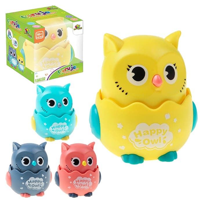 CORUJA APERTA E ANDA  BRINQUEDO DIVERTIDO MENINO E MENINA ART BRINK