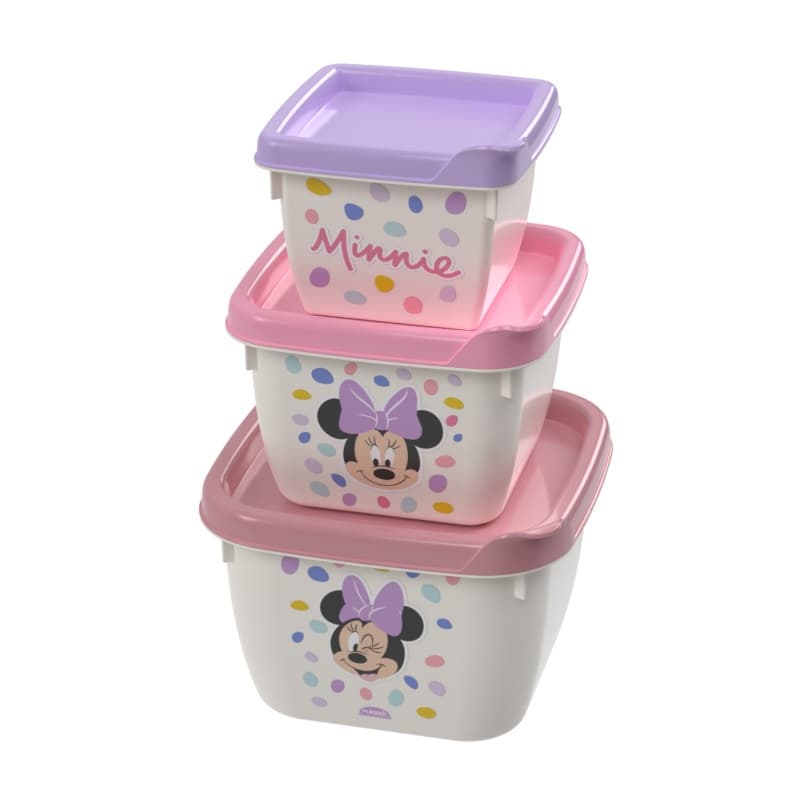Kit 3 Potes Bebe Infantil Conect Papinha Lanche Minnie Baby