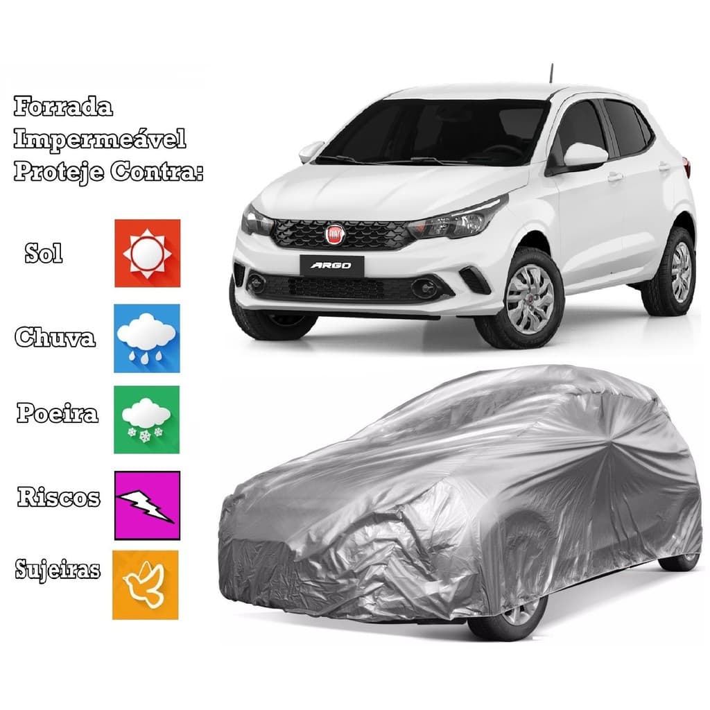 Capa Cobrir Carro Fiat Argo Forrada e 100% Impermeável