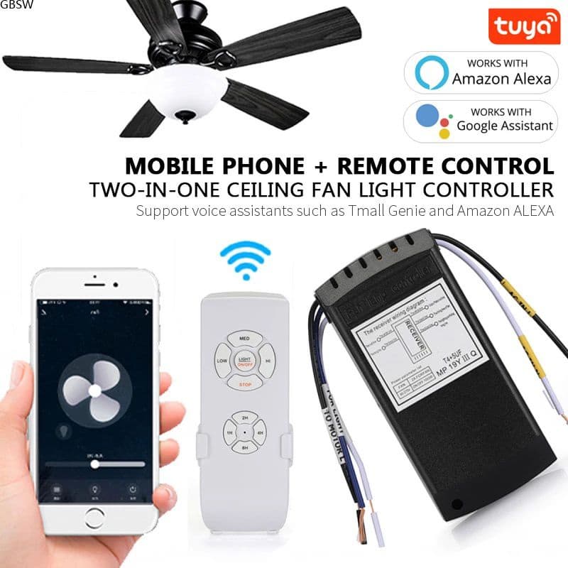 [Pronto] Universal Kit de Ventilador de Teto de Controle Remoto Com Receptor Para O Ventilador Do Motor de Corrente Alternada 3 Controle de Velocidade, controlador de luz E Ventilador 220v Interruptor Inteligente Sem Fio