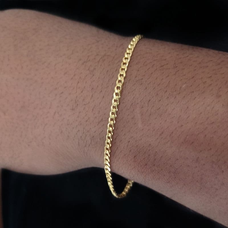 Pulseira Grumet 2,5mm Masculino Banhada A Ouro 18k
