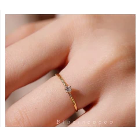 Anel Feminina Solitário 1.5mm/2mm /4mm Dourado e Prata em Aço inox 316L