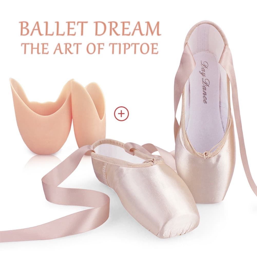 Sapatos De Bailarina Satin Girls Criança Adulto Com Fitas Dança Feminina