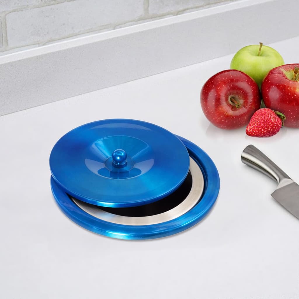 Lixeira Embutir Pia Cozinha Granito 3L Aluminio Azul