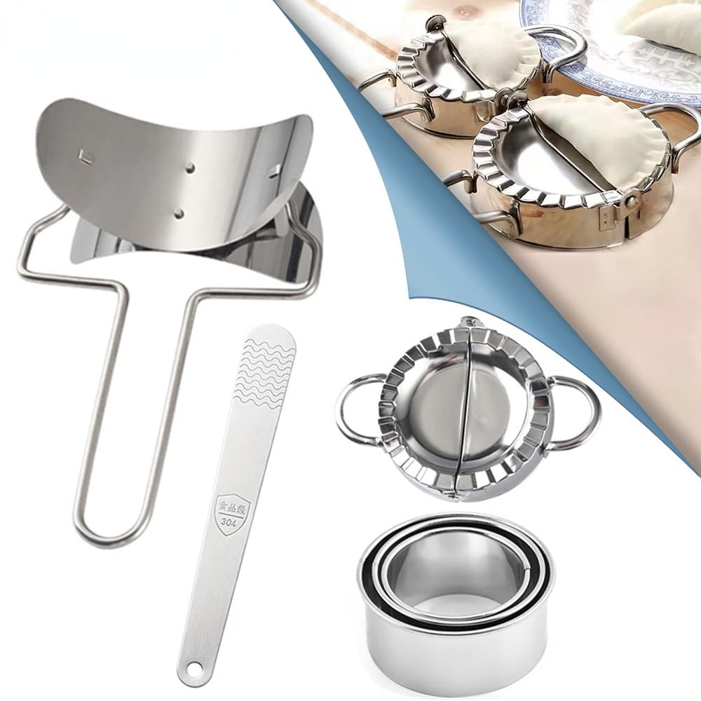 Cortador de Ravioli Conjunto de Fabricante de Bolinho de Aço Inoxidável Cortador de Massa Imprensa Molde DIY Ravioli