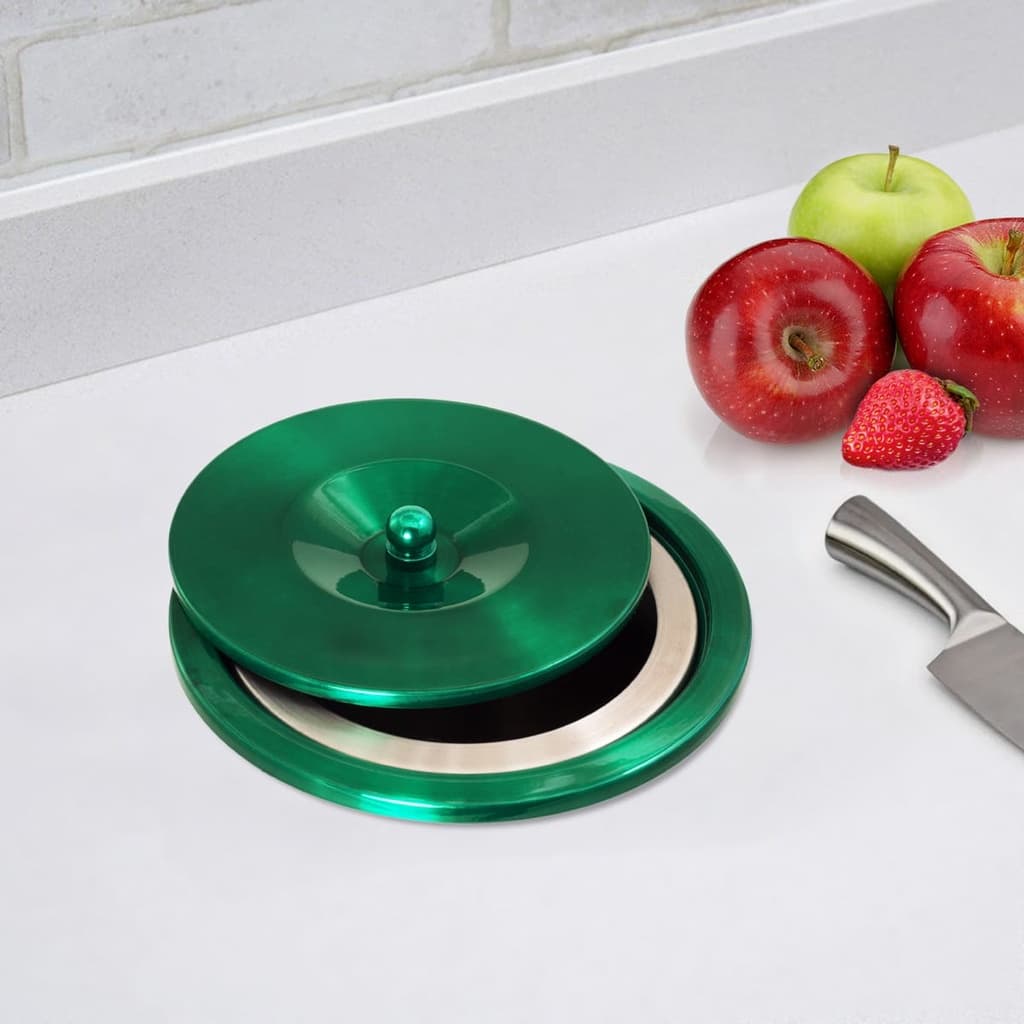 Lixeira Embutir Pia Cozinha Granito 3L Aluminio Verde