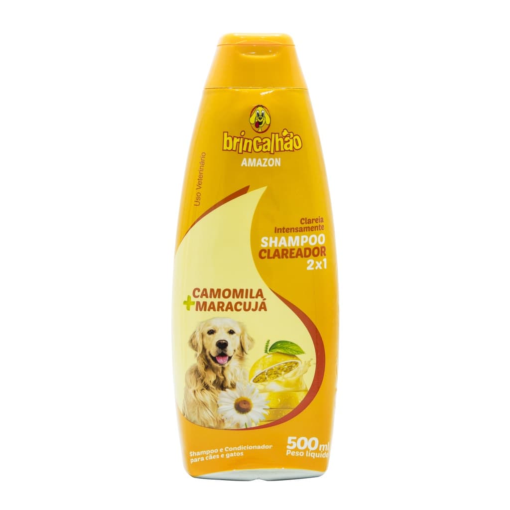 Shampo Pet para Cachorro e Gatos Camomila e Maracujá 2x1 Brincalhão 500ml