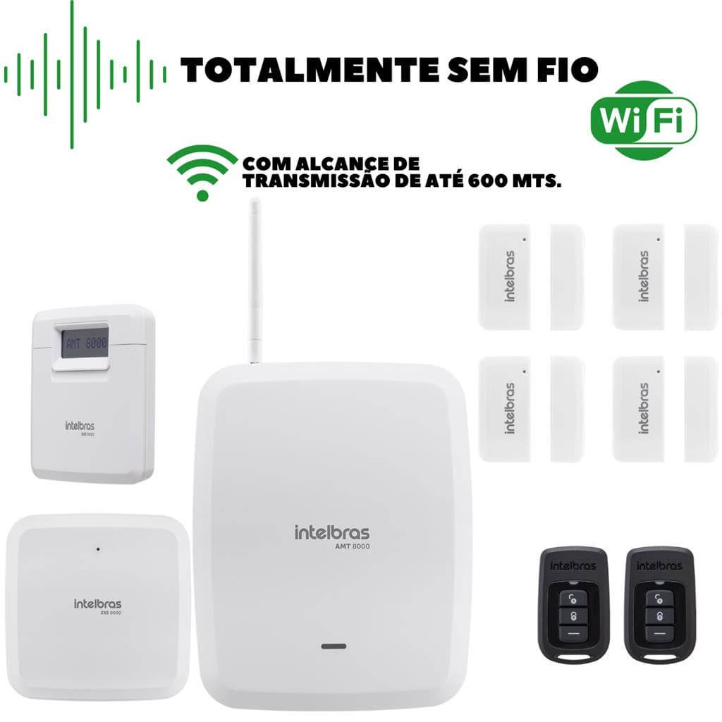 Kit Alarme Sem Fio Intelbras com App | Proteja Portas e Janelas | Controle pelo Celular + Sirene