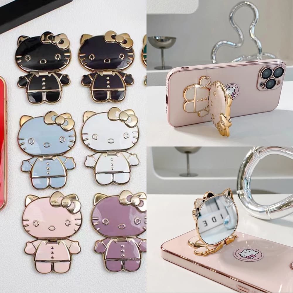 Kawaii Criativo Hello Kitty Telefone Móvel Suporte Desenho Fofo Anime Portátil Suporte de telefone celular
