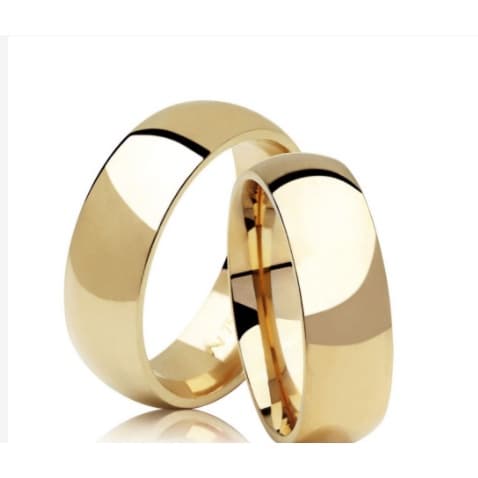 Aliança Anatômicas 6mm Aço Inoxidável Banhado a ouro 18k Unidade