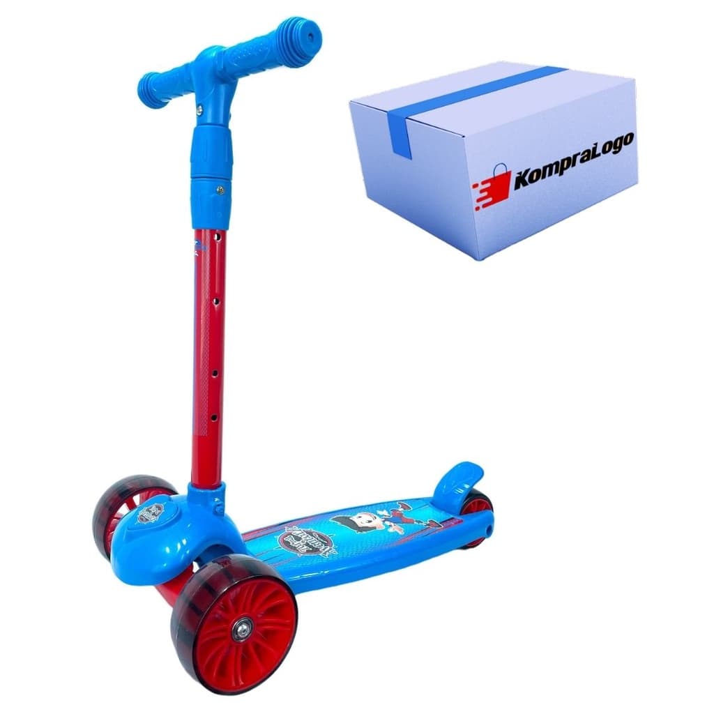 Patinete Azul Menino Luz Led Infantil 3 Rodas Masculino Azul