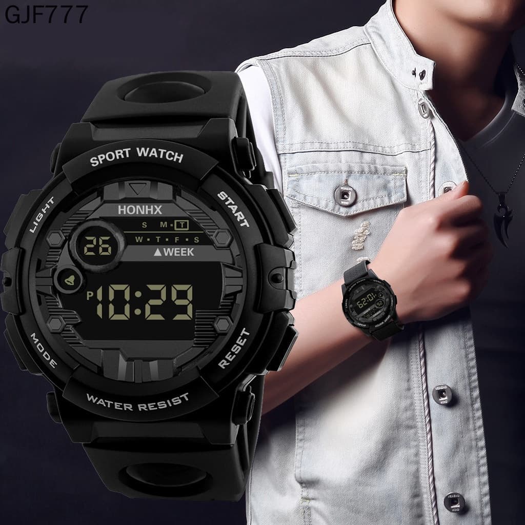 Relógio De Pulso Digital Masculino À Prova D 'Água Luminoso Com Mostrador Grande / Esportivo / Lazer