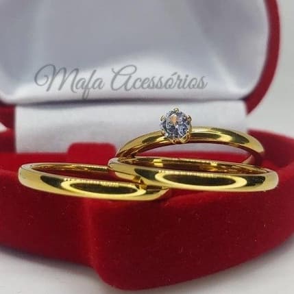 Par de Aliança Casamento Noivado Folheada 1mm Extra Fina